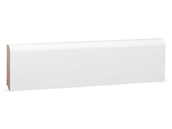 Oben rund Leiste Kiefer weiß lackiert RAL9016 (18x78mm)