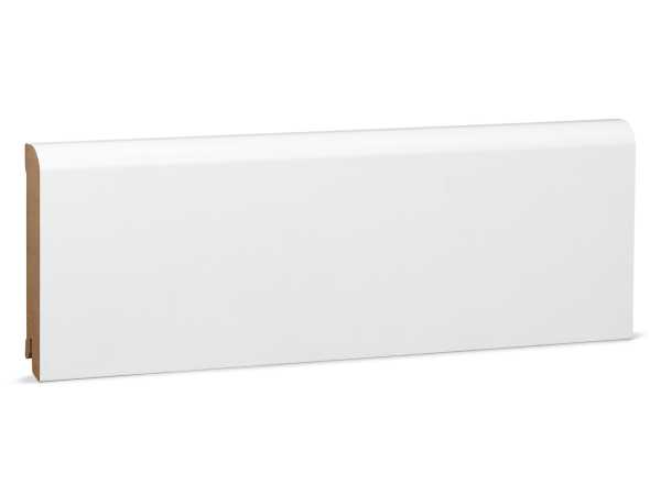 Oben rund MDF Sockelleiste weiß foliert RAL9016 (18x100mm)
