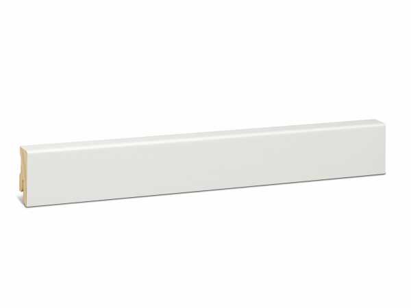 Modern Fichte Massivholz Sockelleiste weiß foliert RAL9016 (16x40mm)