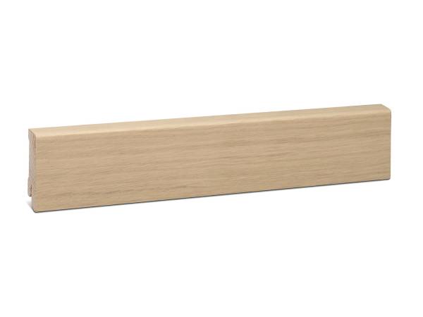 Modern Holz Sockelleiste mit Eiche Furnier - weiß geölt (16x58mm)