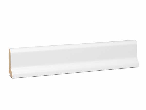 ExPress Fichte Massivholz Sockelleiste weiß foliert RAL9016 (20x60mm)