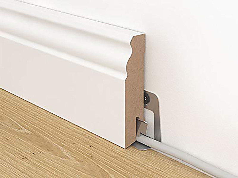Hamburger (Berliner) Sockelleiste MDF Folie weiß (19 x 80 mm ...