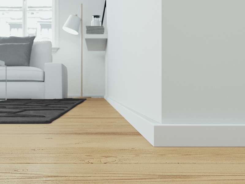 Sockelleiste Modern80 MDF Folie weiß uni (16 x 80 mm) Laminat Leisten leistenblitz