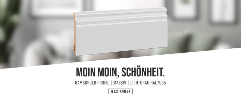 Hamburger Profil Massivholz Starkfolie lichtgrau RAL 7035