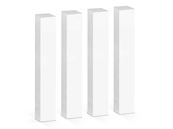 Ecktürme für Sockelleisten 22 x 118 mm, Massive Buche - weiß lackiert (4er Pack)